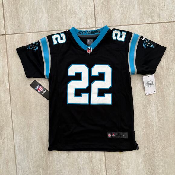NEW NFL CAROLINA PANTHERS "CHRISTIAN MCCAFFREY" JERSEY SZ MEDIUM KIDS! - 0126